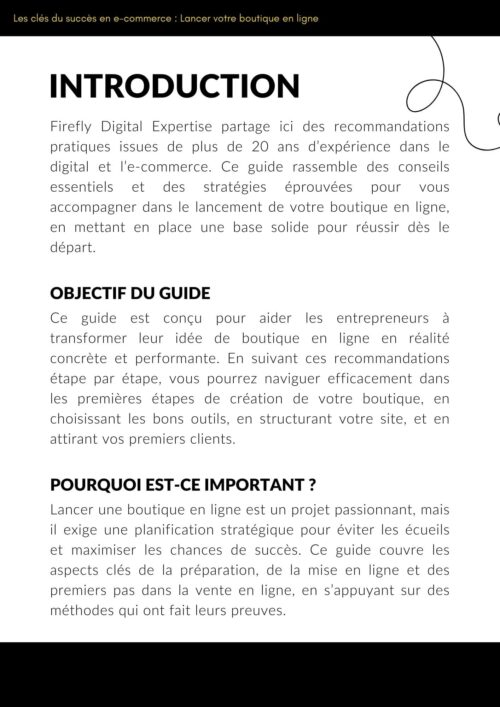 Introduction du guide lancer votre boutique en ligne