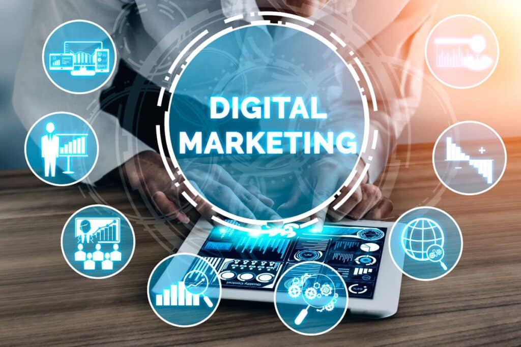 image où il est écrit "Digital Marketing" qui signifie "Marketing Digital" en français